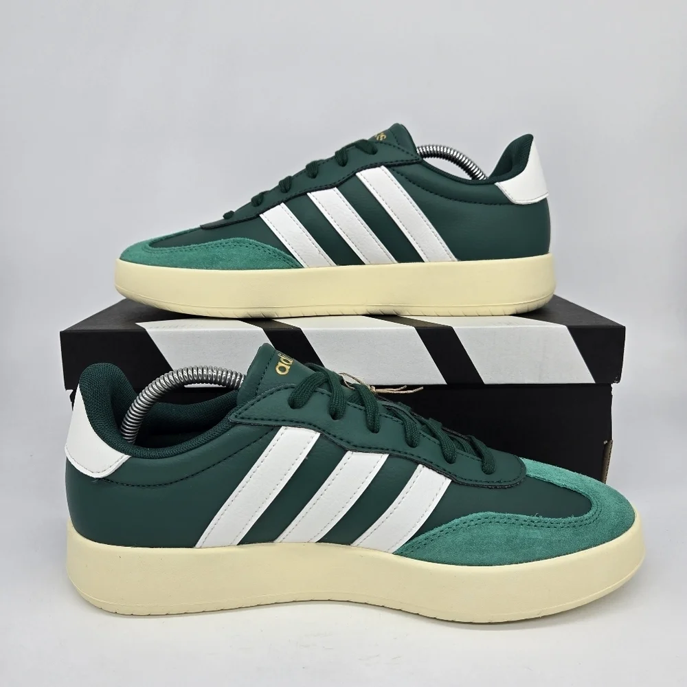 New adidas Barreda Lifestyle Collegiate Green Core White Men's Shoes Size 9.5